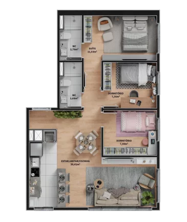 Imagem Varandas 20 de Setembro - Apartamento à venda no bairro Coronel Nassuca - Guaíba/RS