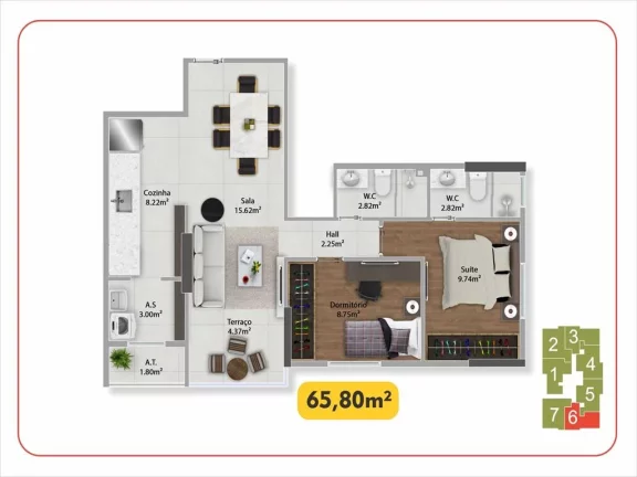 Imagem Apartamento com 2 dorms, Guilhermina, Praia Grande - R$ 476 mil, Cod: 2770