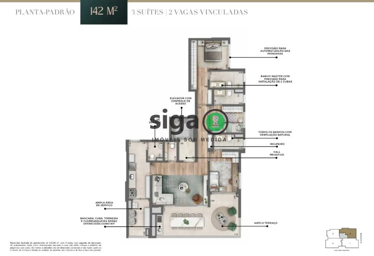 Imagem Apartamento para venda em Perdizes 02 suítes, São Paulo - SP