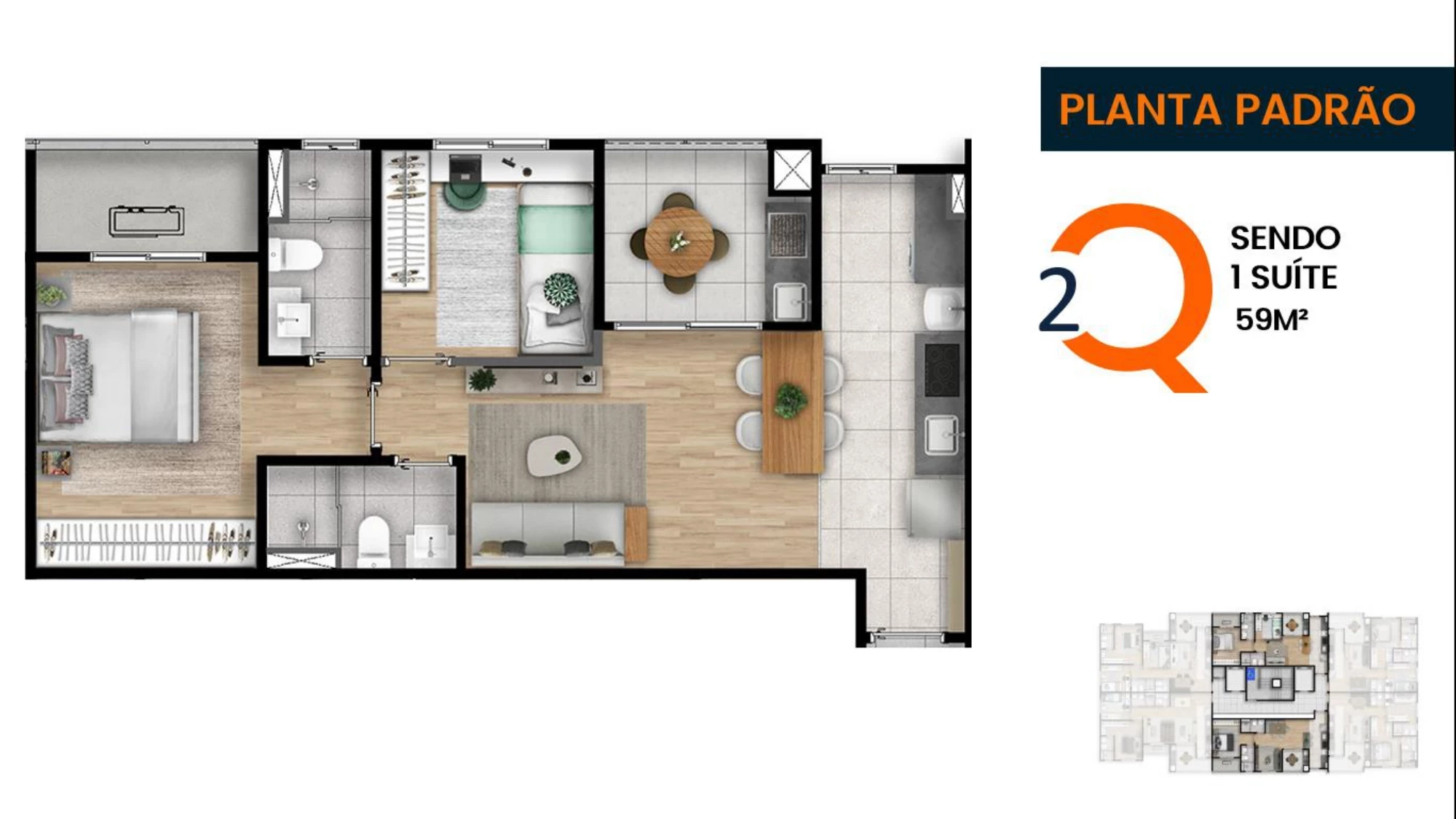 Imagem Apartamento com 1 Quarto à Venda, 59 m² em Vila Vilas Boas - Campo Grande