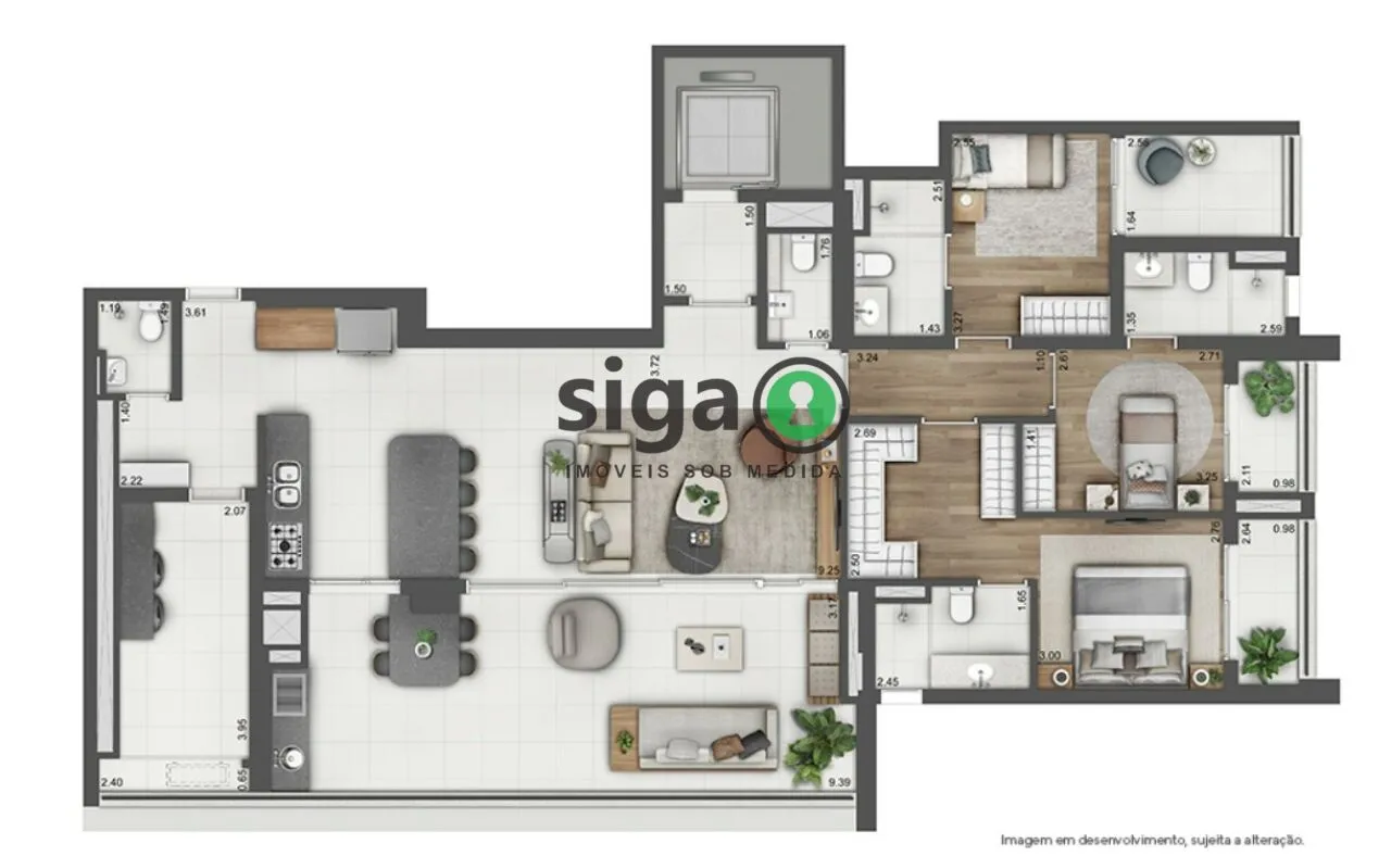Imagem Apartamento para venda no Brooklin 04 dormitórios, São Paulo - SP
