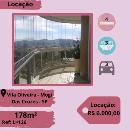 Foto do imóvel Apartamento com 4 Quartos para Alugar, 178 m² em Praça Francisca de Campo Melo Freire, 0 - Vila Oliveira, Mogi das Cruzes - SP