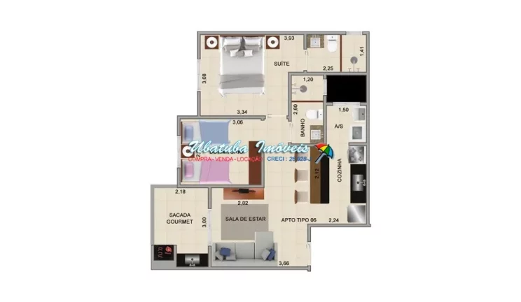 Imagem Excelente apartamento- centro próximo ao calçadão