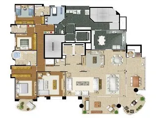Imagem Apartamento de luxo à venda: 4 quartos, 4 suítes, 2 salas, 5 banheiros e 335m² na Vila Regente Feijó, São Paulo-SP - Condomínio Edifício Bauhaus Anália Franco.