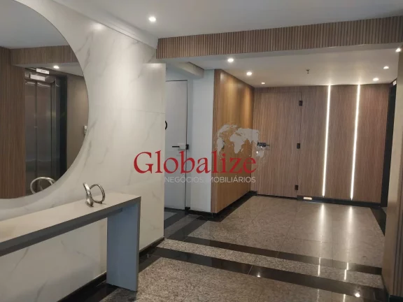 Foto do imóvel Sala comercial de 80,00 m² no Boqueirão, Santos-SP! Espaço com 4 salas, 2 banheiros, 1 vaga de garagem e 4 aparelhos de ar condicionado.