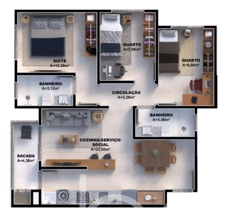 Imagem Solare Residence - Apartamento à venda no bairro Nova Palhoça - Palhoça/SC