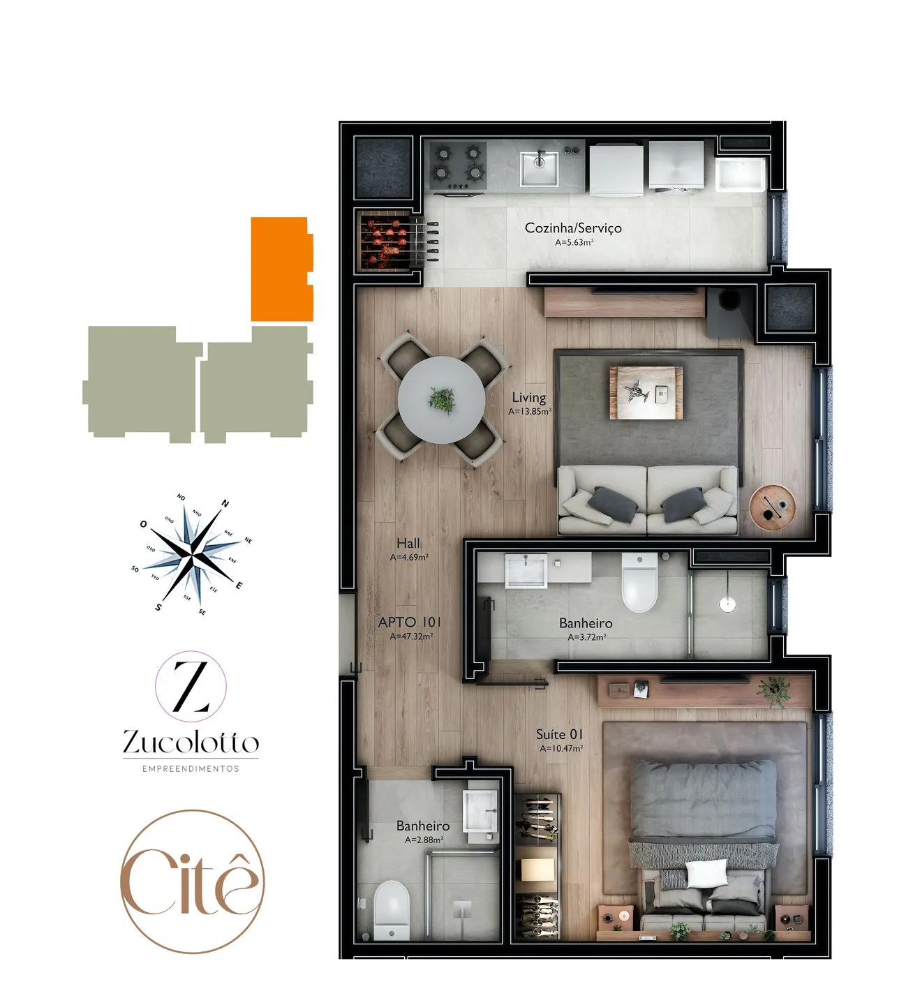 Imagem Apartamento à venda em Gramado, Carniel, com 2 quartos, 77.81m2