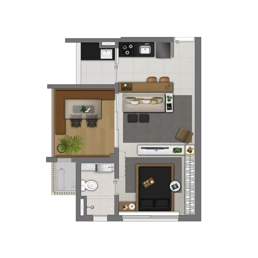 Imagem Apartamento Studio 45m2 Klabin próximo metrô