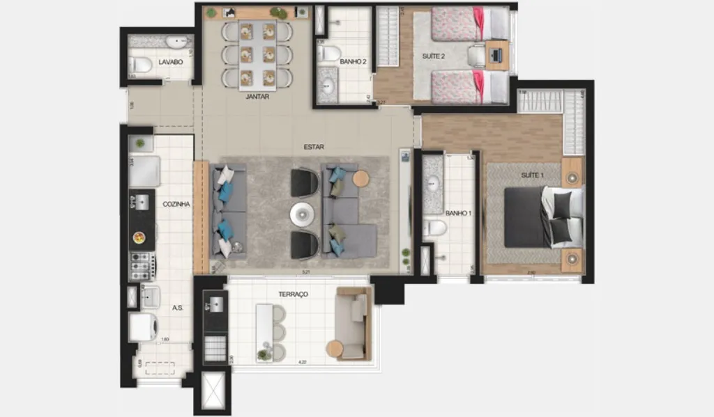 Imagem Reserva JB Osasco: Apartamento à venda no Centro, 2 quartos, 2 suítes, 2 banheiros, 2 vagas, 91m². Imperdível!