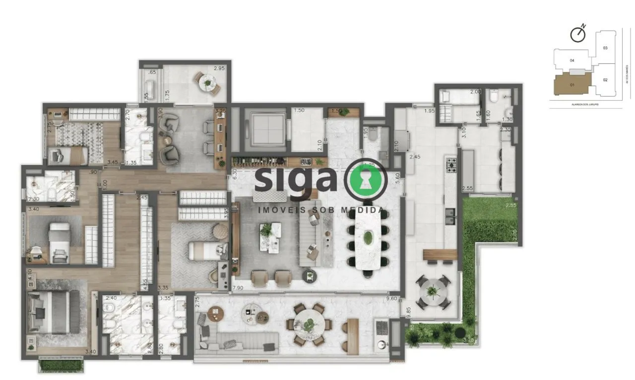 Imagem Apartamento para venda em Moema 04 suítes, São Paulo - SP