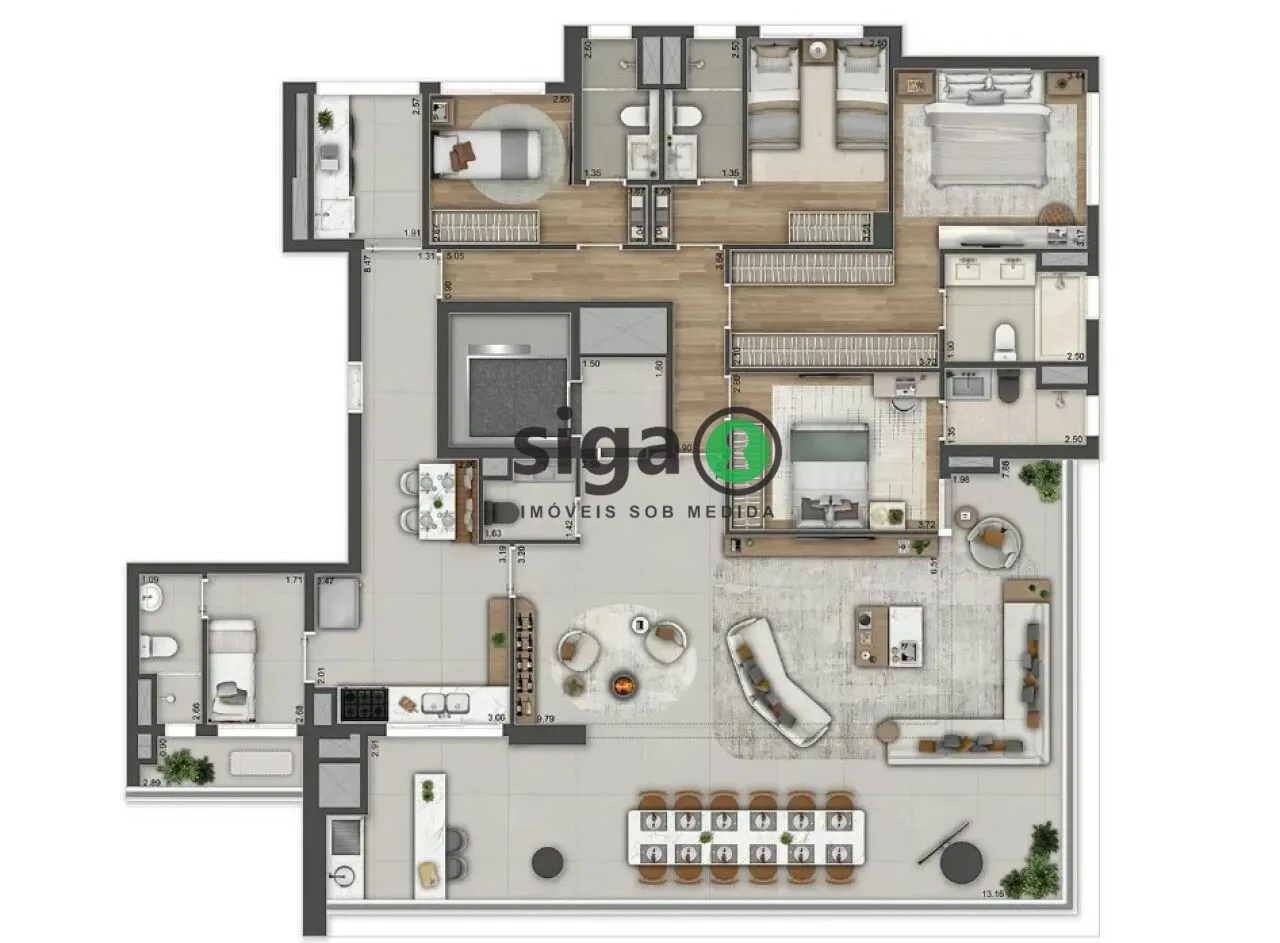 Imagem Apartamento para venda no Brooklin 4 suítes, São Paulo - SP