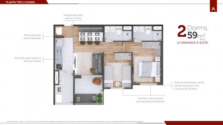 Imagem Apartamento com 2 Quartos à Venda, 59 m² em Parque São Domingos - São Paulo