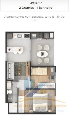 Imagem Apartamento para Venda em Pinhais, Centro, 2 dormitórios, 1 banheiro, 1 vaga