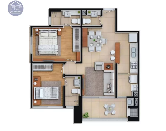 Imagem Apartamento 2 suítes!