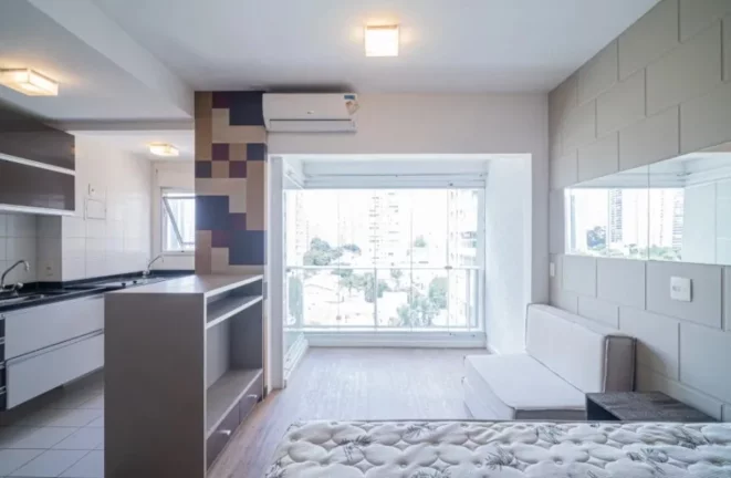 Imagem Studio para locação no Brooklin com 1 suíte, 1 banheiro, 1 vaga, 36m².