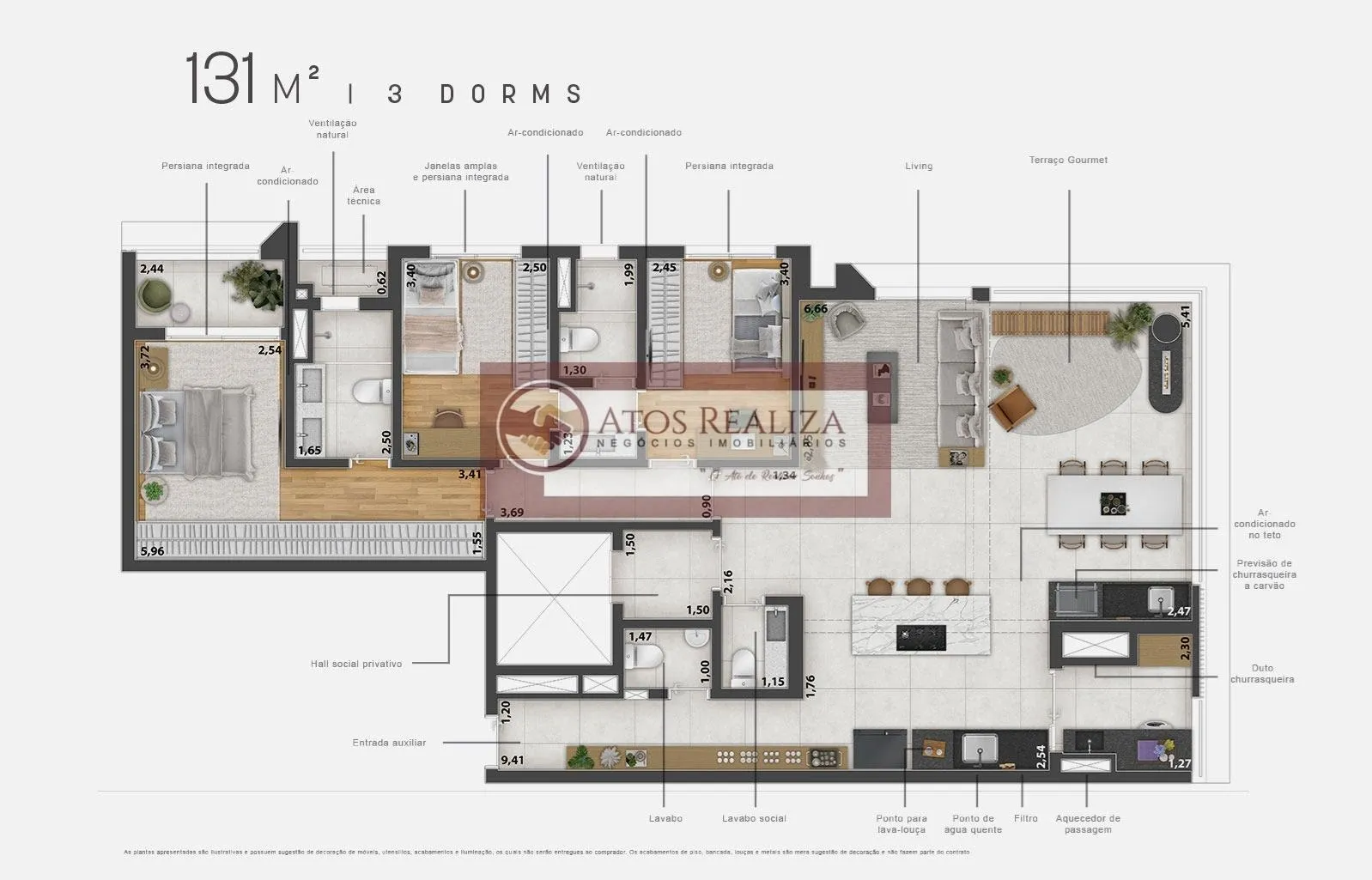 Imagem Apartamento com varanda para venda no Campo Belo com 3 quartos, sendo 3 suítes, 4 banheiros, 2 vagas, 131m² Axis Campo Belo.