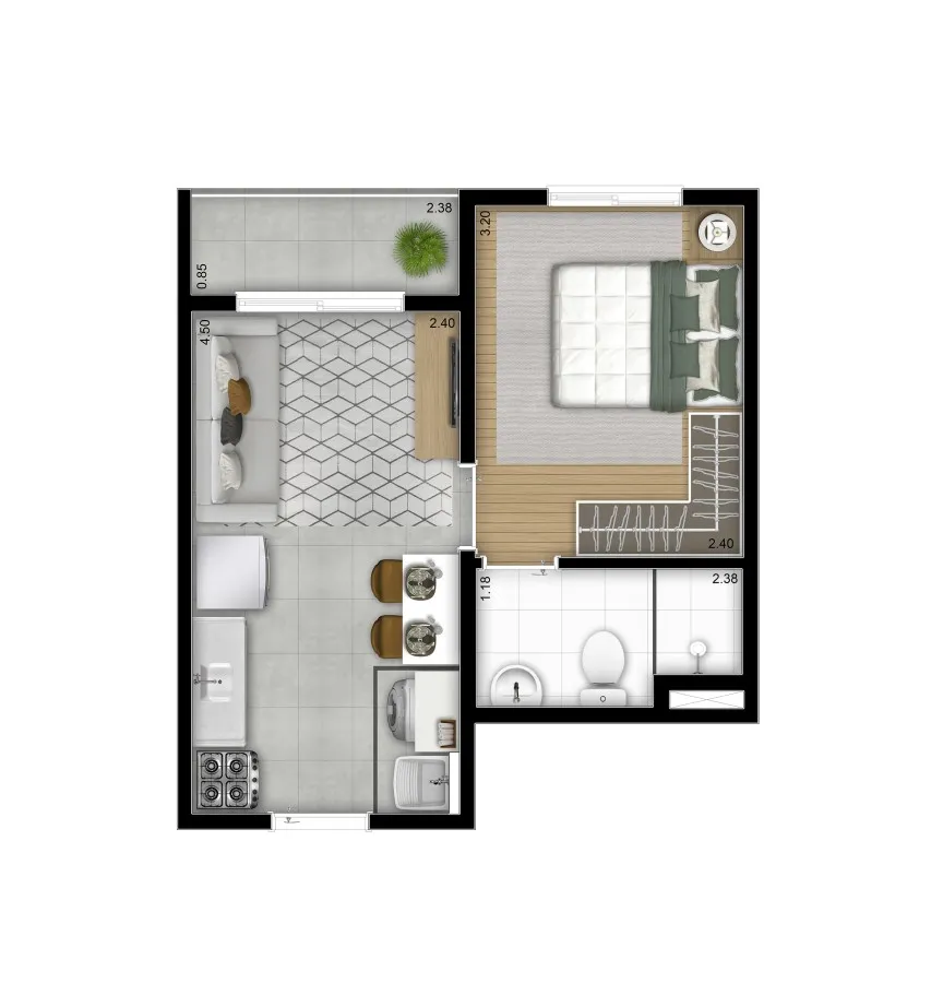 Imagem Apartamento para Venda em São Paulo, Mooca, 1 dormitório, 1 banheiro