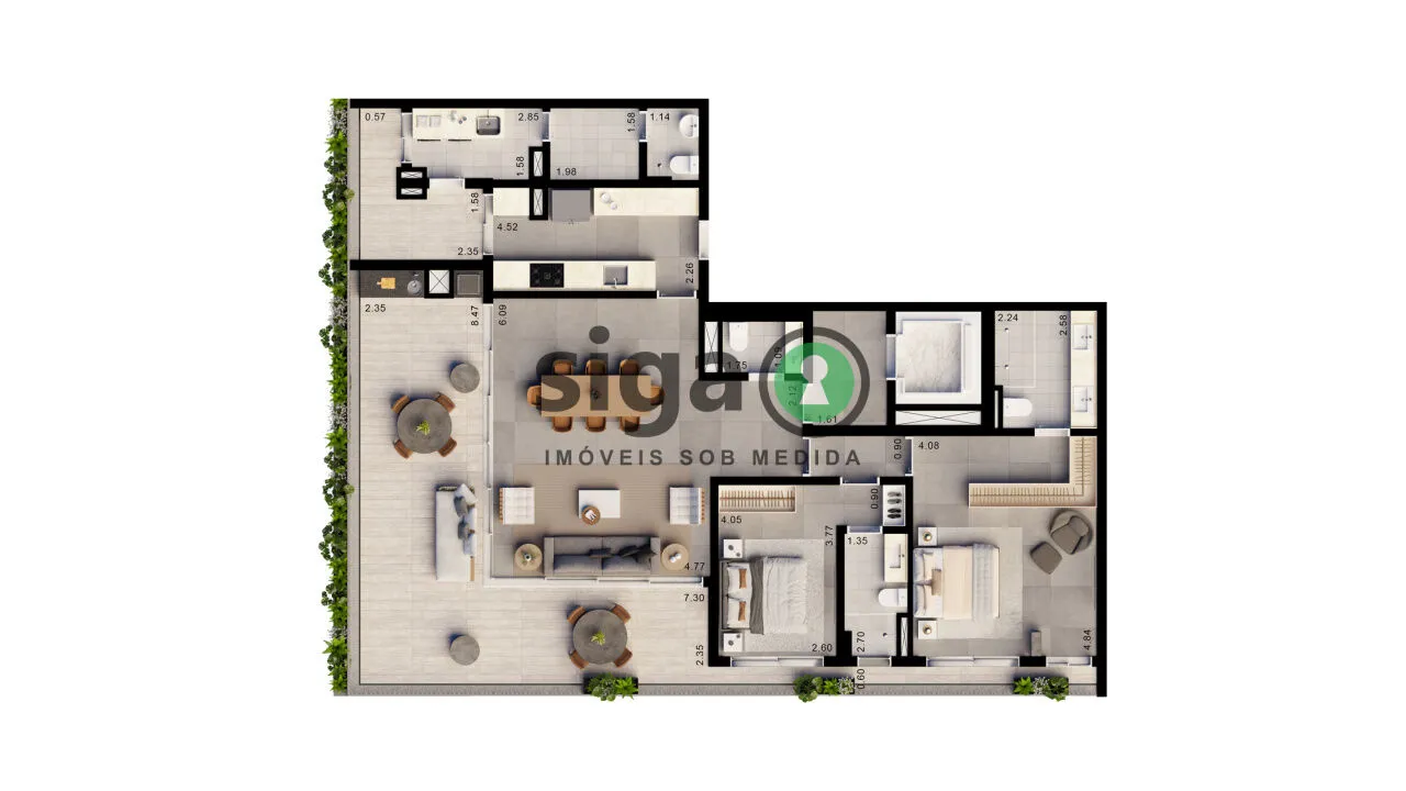 Imagem Apartamento à venda no Alto de Pinheiros: 171m² com 2 suítes e 3 vagas , exclusividade para poucos