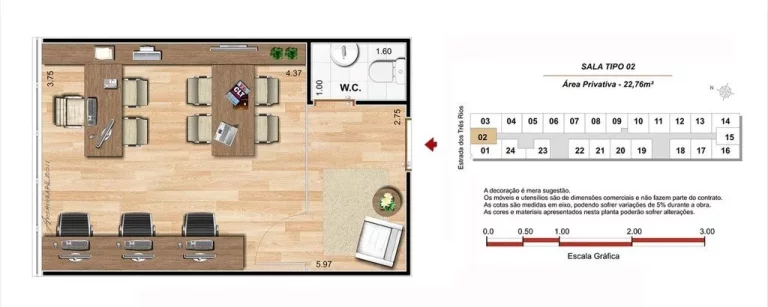 Imagem Sala comercial com 1 banheiro e 1 vaga de garagem na Freguesia (Jacarepaguá), Rio de Janeiro-RJ: 22,07 m² à venda!