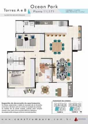 Imagem Apartamento com 3 dormitórios à venda, 115,05 m² a partir de R$ 746.560 - Ocian - Praia Grande/SP