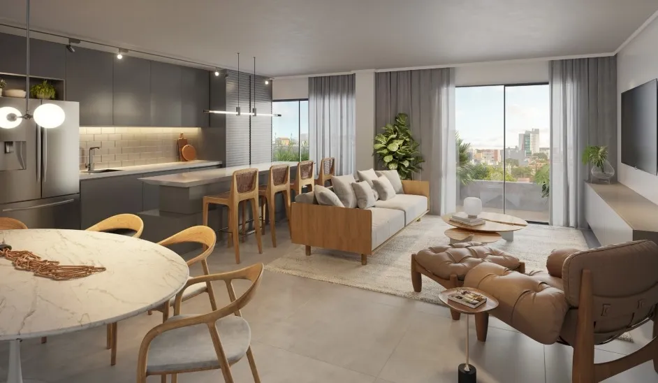 Imagem Apartamentos de 2 dormitórios e 1 suíte com 87 a 104m² privativos com lazer no térro e no roofto...