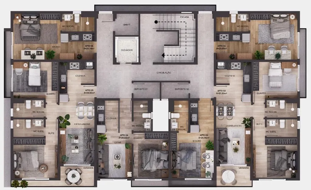 Imagem Flat à venda, 25 m² por R$ 398.997,00 - Intermares - Cabedelo/PB