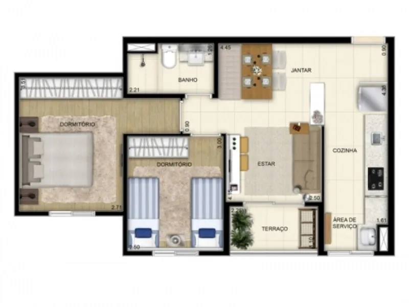 Imagem Start Jardim Clube São Bernardo, apartamento com 2 quartos em São Bernardo do Campo