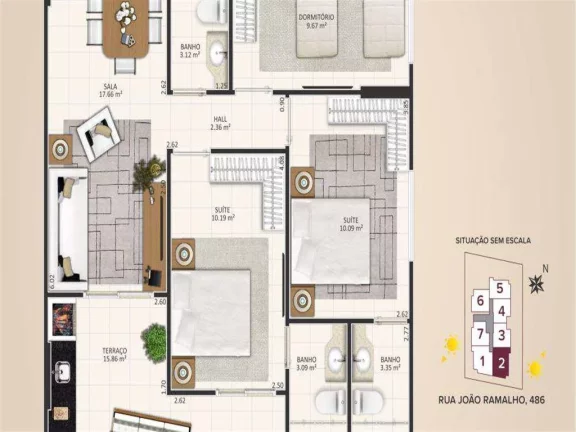 Imagem Apartamento com 3 dorms, Aviação, Praia Grande - R$ 755 mil, Cod: 376