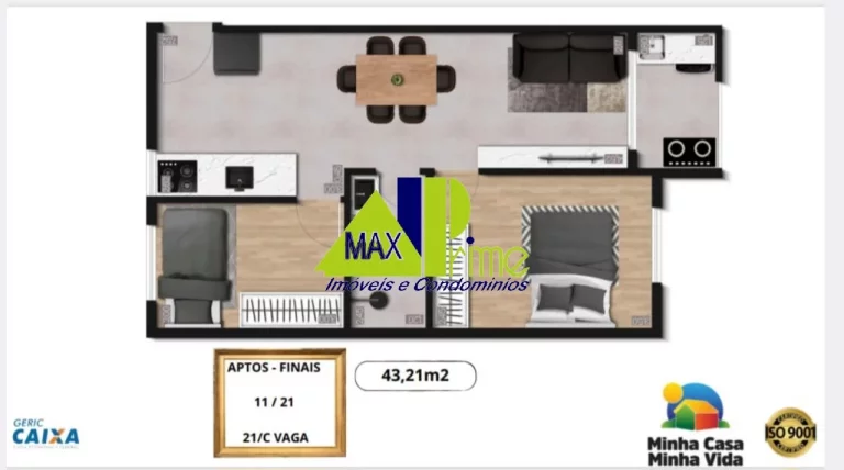 Imagem APARTAMENTO 34M²/02 D0RMITÓRIOS/SACADA/