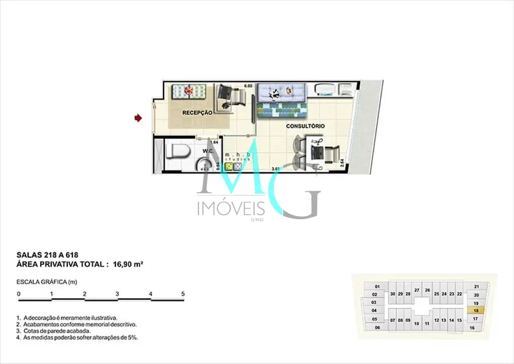 Imagem Sala à venda 1 Vaga 21.9M² Campo Grande Rio de Janeiro - RJ