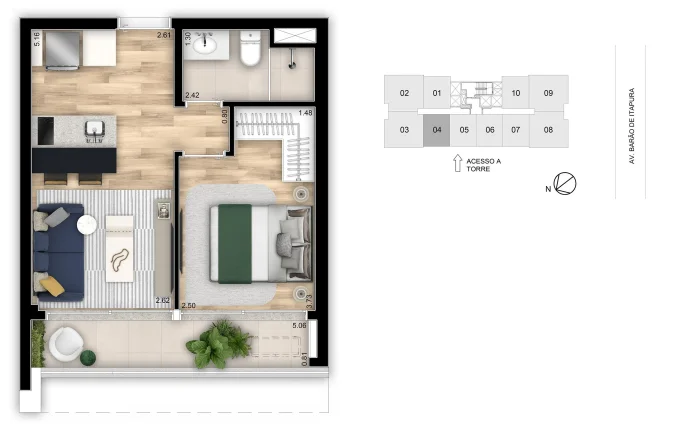 Imagem APARTAMENTO 1 DORMITÓRIO GUANABARA Campinas | 36m2 | 10 Minutos Taquaral | Investimento