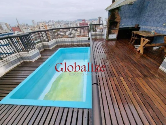Imagem Triplex no Embaré com 5 dormitórios sendo 3 suítes 5 banheiros piscina churrasqueira e duas vagas de garagem no Embaré em Santos R$ 2.250.000,00