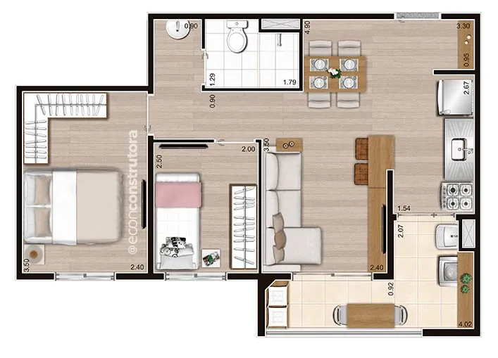 Imagem Apartamento com 2 dormitórios à venda, 55 m² por R$ 463.800,00 - Vila das Bandeiras - Guarulhos/SP