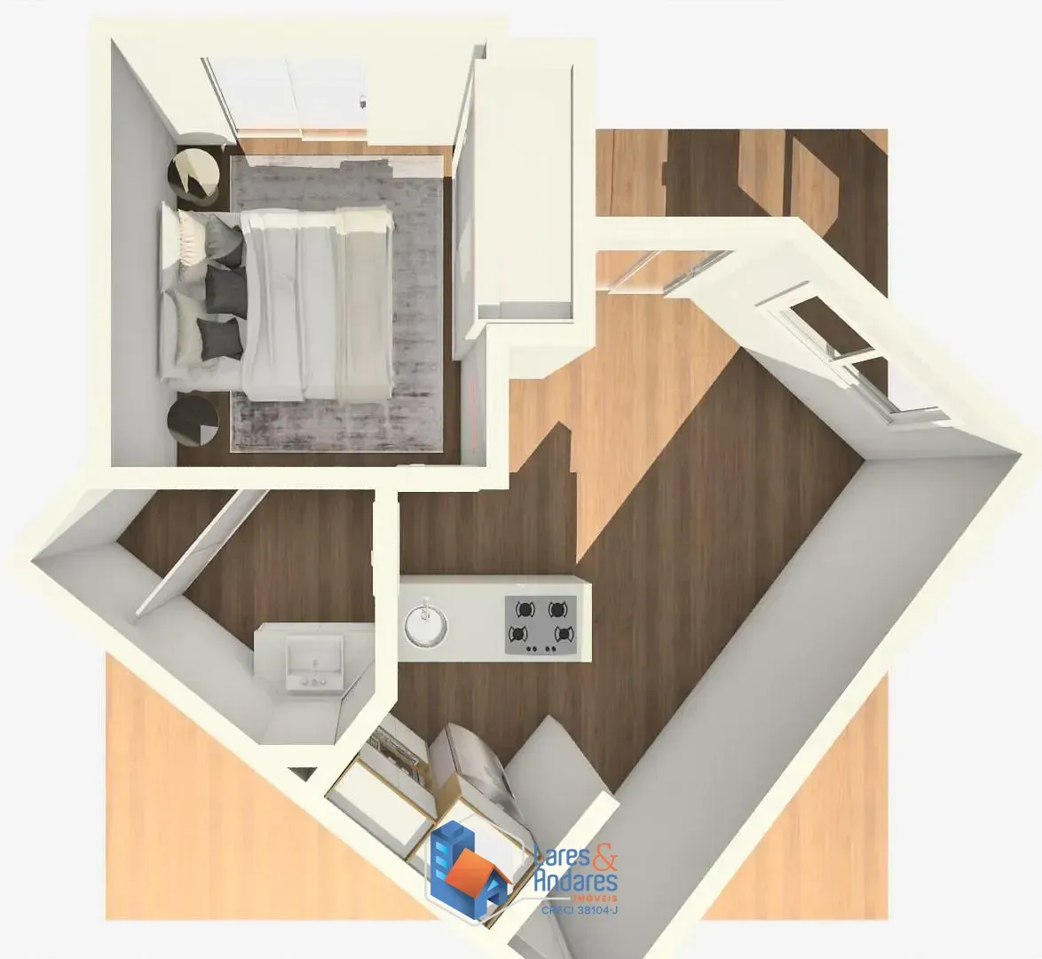 Imagem APTO À VENDA COM 39 M², 1 DORM, ARMÁRIOS PLANEJADOS, SACADA, COZINHA AMERICANA COM COOKTOP E 1 VG - JARDIM PAULISTA - SP.