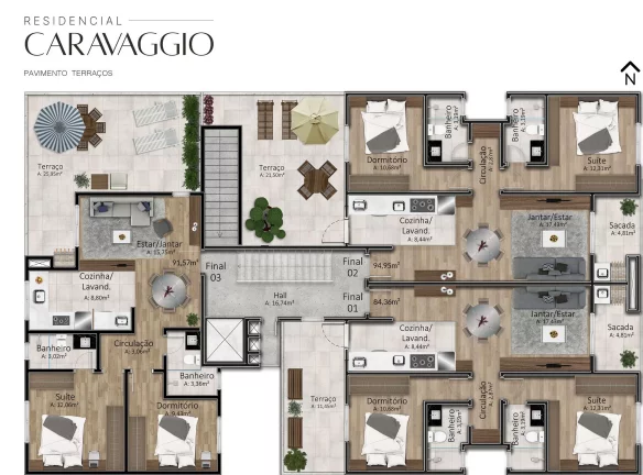Imagem Apartamento 2 quartos sendo 1 suíte para venda no bairro Santa Catarina em Caxias do Sul
