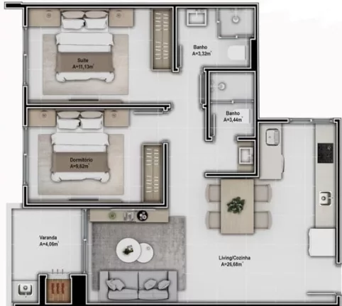 Imagem Santorini Residence - Apartamento à venda no bairro Ingleses do Rio Vermelho - Florianópolis/SC