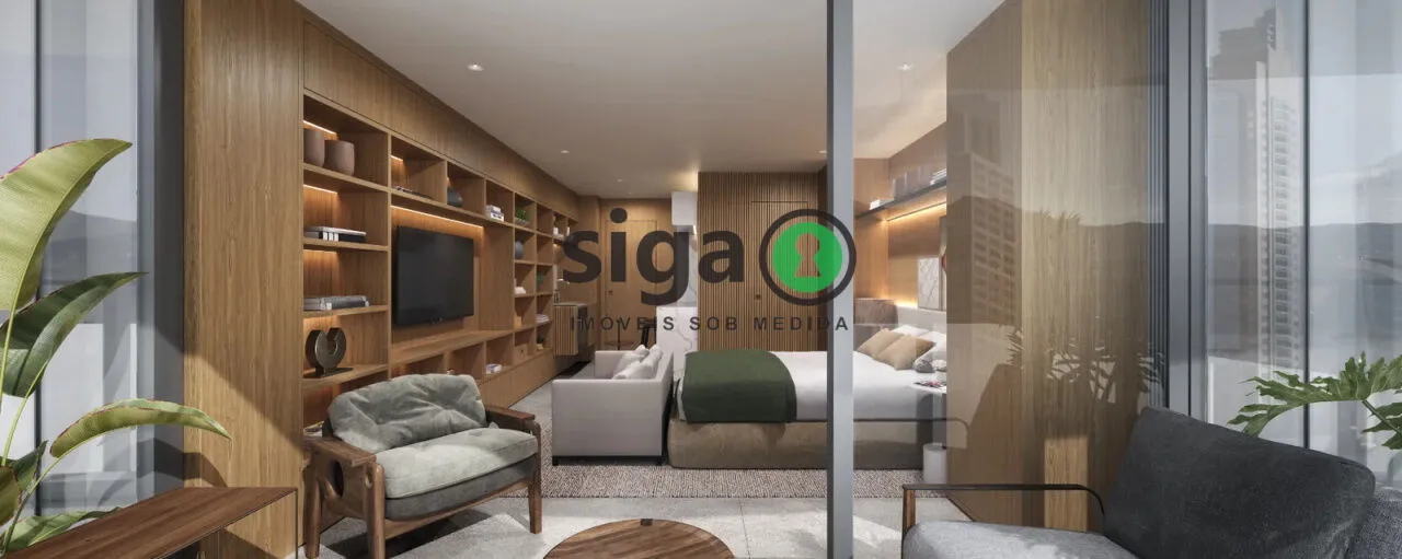Imagem Studio 36m² perfeito para investir ou morar na Vila Olímpia com 1 Vaga e Lazer Completo - Funchal