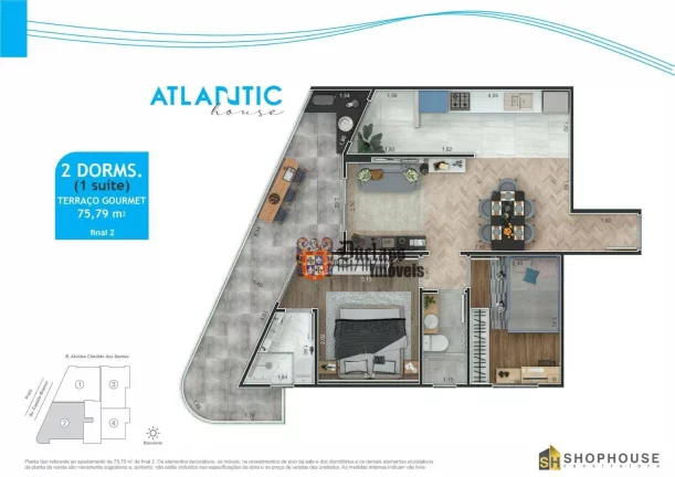 Imagem Apartamento à venda, 75,79 m² por R$ 569.000 - Maracanã - Praia Grande/SP