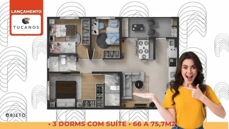 Imagem Apartamento com 3 Quartos à Venda, 75 m² em Lageado - Cotia