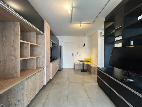 Imagem Studio de Luxo para Locação em Condomínio na Bela Vista, São Paulo-SP: 1 Quarto, 2 Salas, 1 Banheiro, 1 Vaga de Garagem!