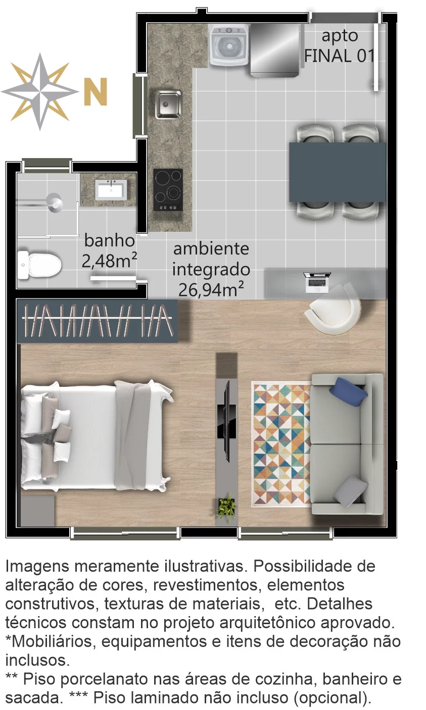 Imagem Apartamento 2 quartos para venda no bairro Centro em Caxias do Sul