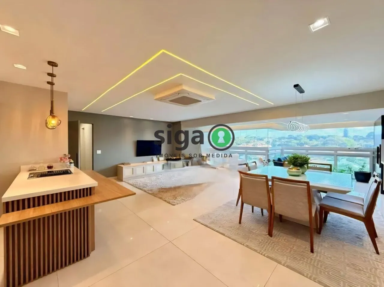 Foto do imóvel Apartamento para locação Campo Belo 154m², 3 suítes, reformado, varanda gourmet, vista verde