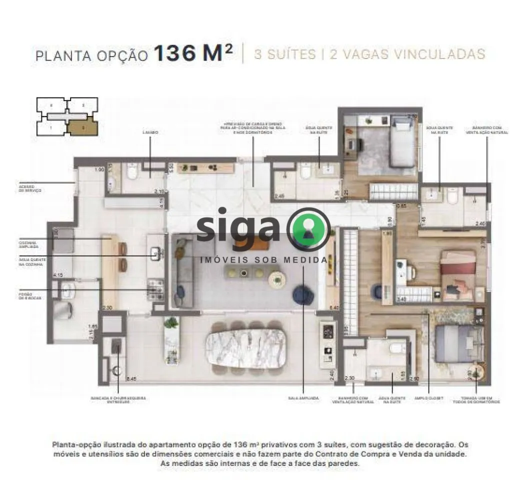 Imagem Apartamento para venda em Santo Amaro 03 suítes, São Paulo - SP