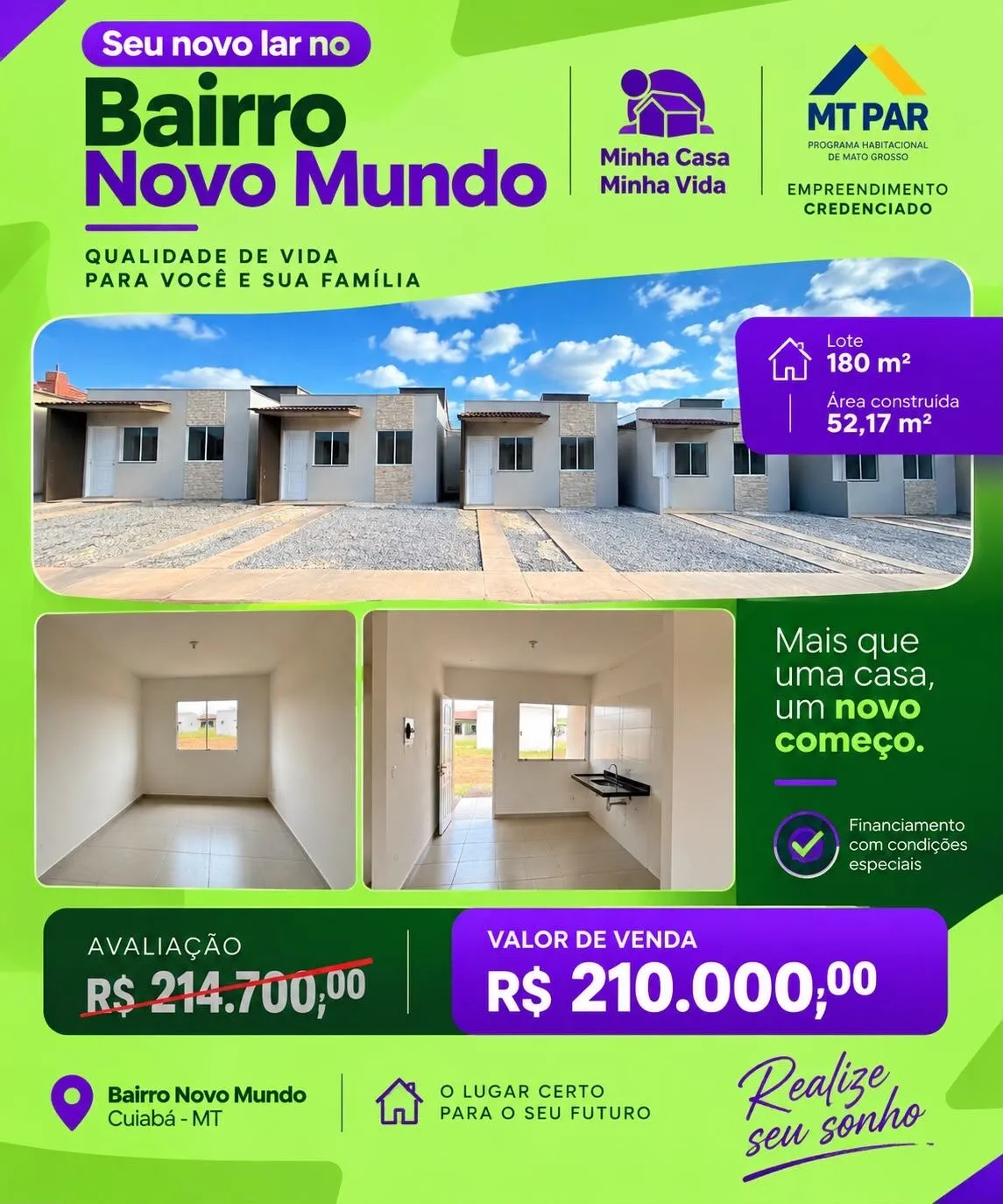 Imagem Casa 2 quartos Bairro Novo Mundo Várzea Grande