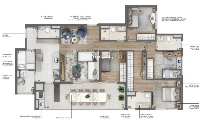 Imagem Apartamento com 2 suítes na Zona Sul de SP