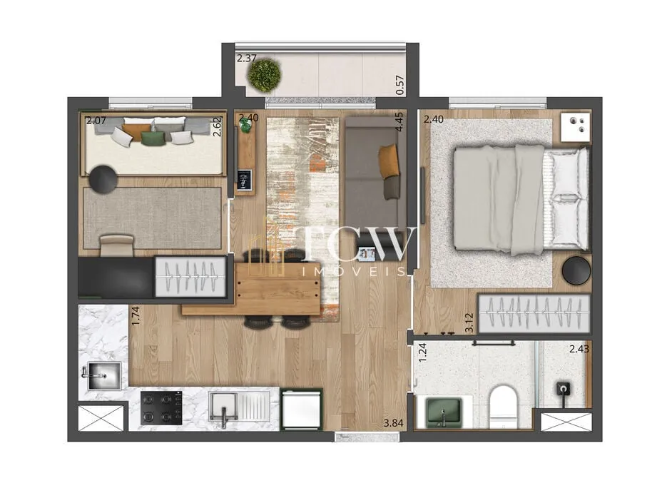 Imagem Apartamento 2 dorm em Moema