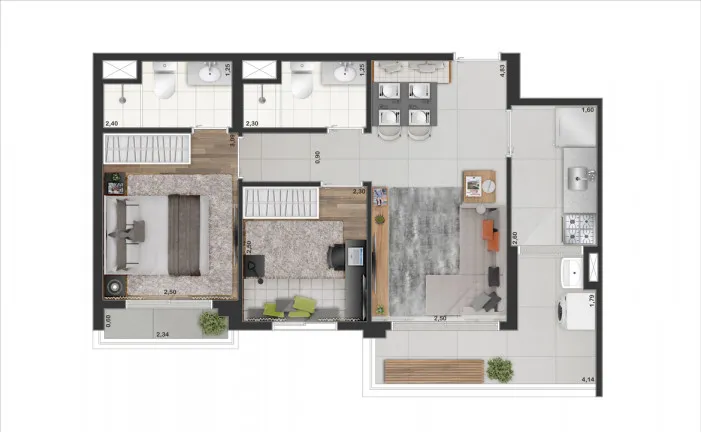 Imagem Apartamento com 2 Quartos à Venda, 52 m² em Indianópolis - São Paulo