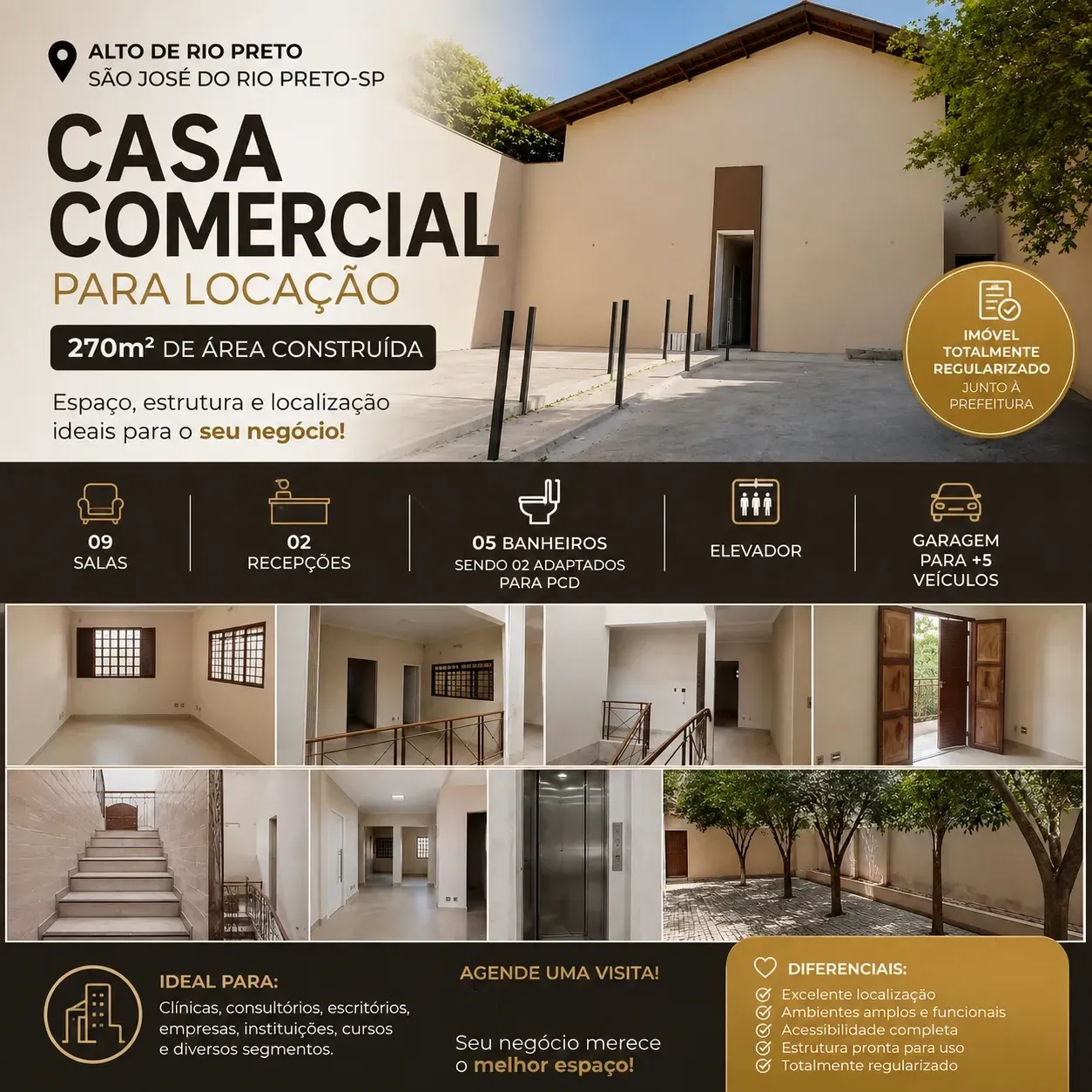 Imagem Casa com 9 Quartos para Alugar, 270 m² em Santos Dumont - São José do Rio Preto
