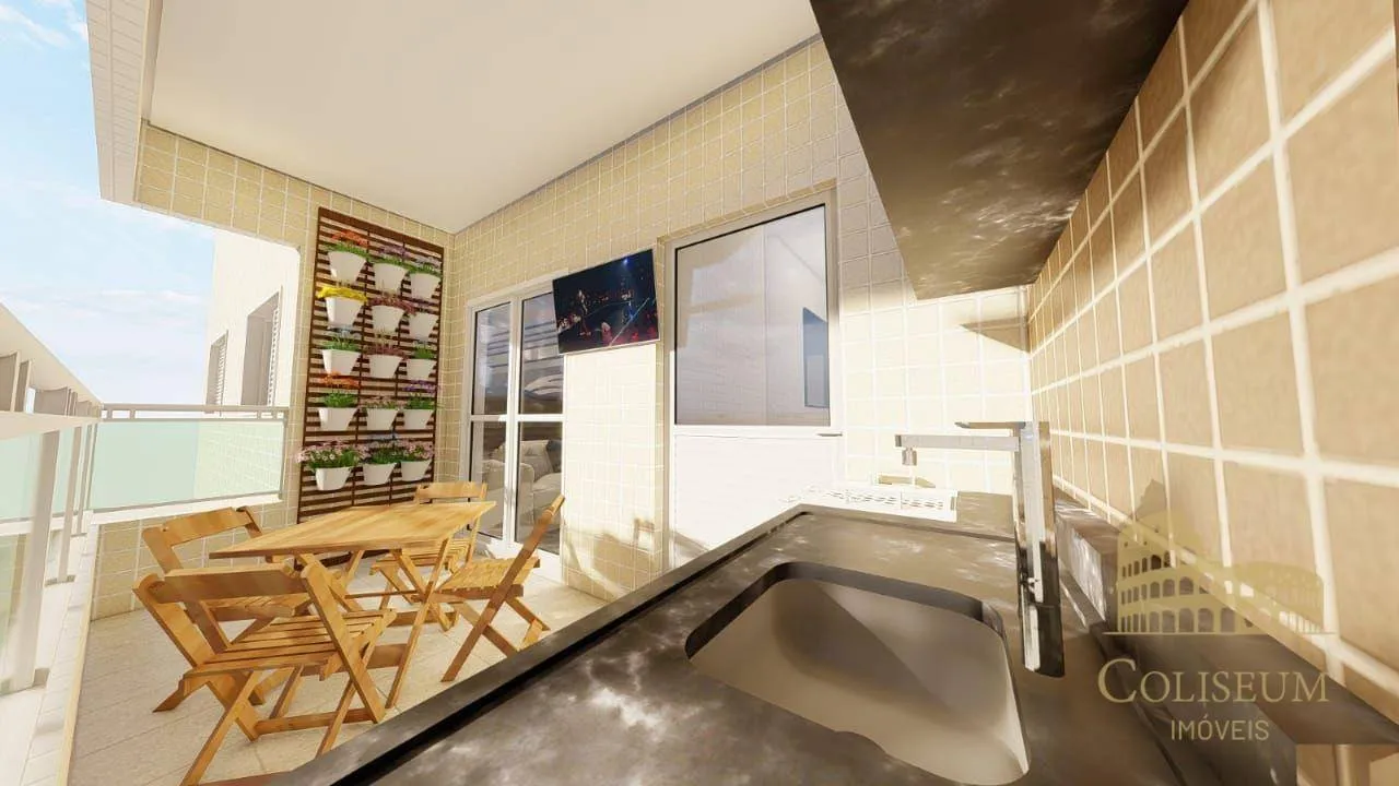 Imagem Apartamento com 1 dormitório à venda, 46 m² por R$ 240.000,00 - Vilamar - Praia Grande/SP