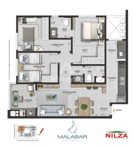 Imagem More ao Lado do Continente Shopping! Apto de 2 Dormitórios com Suíte e Sacada Gourmet